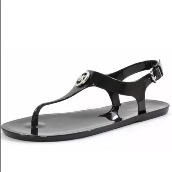 michael kors black flip flops